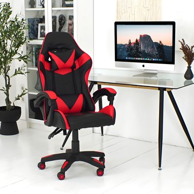 Геймерське крісло KONTRAST  з функцією масажу червоне 40067 фото