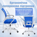 Комплект 4шт. Крісло комп'ютерне 4Points Aero White сітчаста тканина, біла основа і каркас, Синій 41229 фото 3