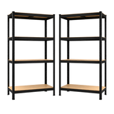 Комплект 2шт. Стелаж 180X90X40см 4 полиці навантаження 175кг/полицю, 4P StrongShelf чорний  41132 фото
