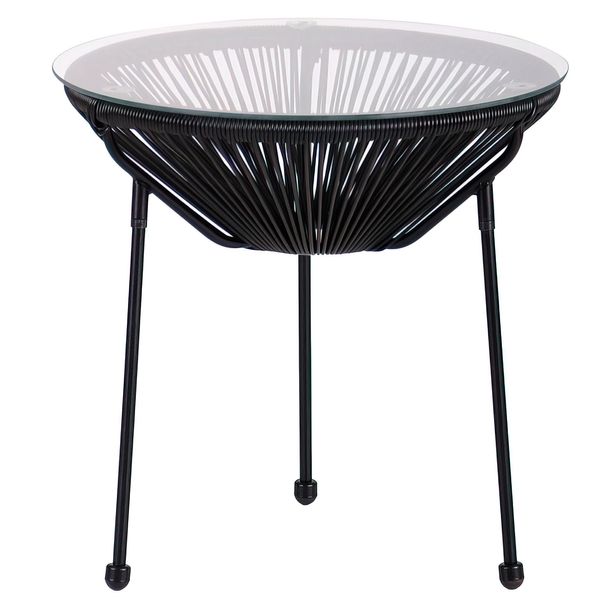 Комплект садових меблів ACAPULCO круглий стіл Чорний 40064 фото
