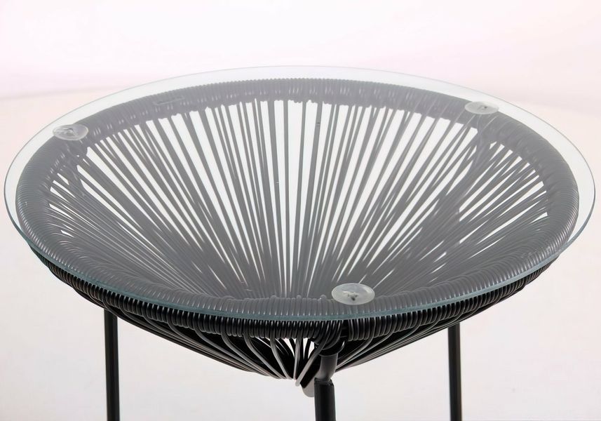 Комплект садових меблів ACAPULCO круглий стіл Чорний 40064 фото
