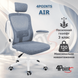 Крісло комп'ютерне 4Points Air сітчаста тканина, механізм гойдання TILT, біла основа, Сірий 41094 фото 2