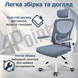 Комплект 4шт. Крісло комп'ютерне 4Points Air сітчаста тканина, механізм гойдання TILT, біла основа, Сірий 41235 фото 6