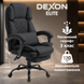 Кресло компьютерное DEXON ELITE из ткани, с поясничной подушкой, с подставкой для ног, Черный 40258 фото 2
