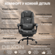 Кресло компьютерное DEXON ELITE из ткани, с поясничной подушкой, с подставкой для ног, Темно-серый 40257 фото 3
