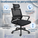 Крісло комп'ютерне 4Points Breeze сітчаста тканина, механізм гойдання TILT, Чорний 41095 фото 4