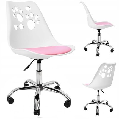 Крісло офісне, комп'ютерне Bonro B-881 біле з рожевим сидінням 4230015 фото
