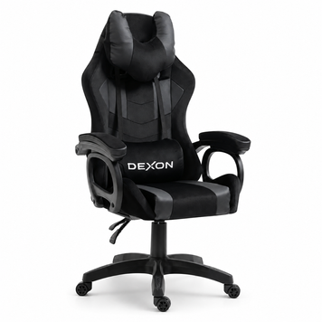 Геймерське крісло DEXON VECTOR велюр+екошкіра, Чорний 40329 фото