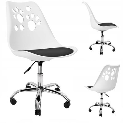 Крісло офісне, комп'ютерне Bonro B-881 біле з чорним сидінням 4230013 фото
