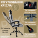 Геймерське крісло DEXON ORION X з тканини+подушки велюр, металева хрестовина, Сірий 40330 фото 5
