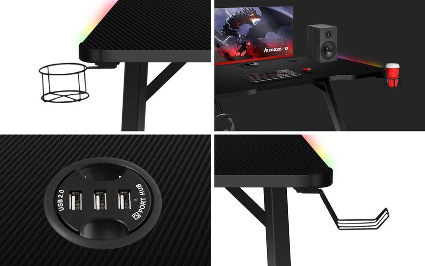 Геймерский компьютерный стол HUZARO HERO 2.5 RGB HERO 2.5 RGB фото