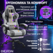 Геймерське крісло DEXON VECTOR NEW з підставкою для ніг, металева хрестовина, тканина льон+екошкіра, Сірий 40394 фото 3