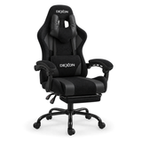 Геймерське крісло DEXON VECTOR NEW з підставкою для ніг, металева хрестовина, тканина велюр+екошкіра, Чорний 40396 фото