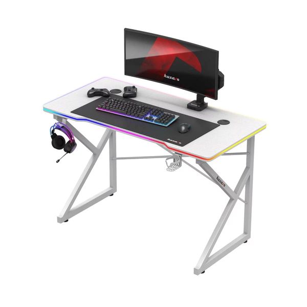 Геймерський комп'ютерний стіл HUZARO HERO 1.7 RGB White HERO 1.7 RGB White фото