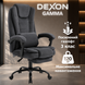 Крісло комп'ютерне DEXON GAMMA з велюру, з поперековою подушкою, з підставкою для ніг, Темно-сірий 40326 фото 5