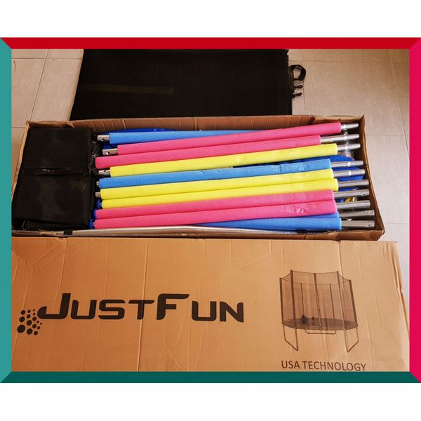 Батут Just Fun 252см Multicolor зовнішня сіткa + драбинка 81024 фото