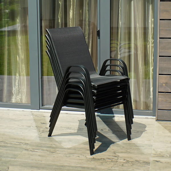 Комплект садових меблів 4Points Udine - 4 з прямокутним столом чорний 40105 фото