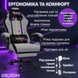 Геймерське крісло DEXON ORION X NEW з підставкою для ніг, тканина льон+велюр, металева хрестовина, Сірий 40398 фото 3
