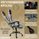 Геймерське крісло DEXON ORION X з підставкою для ніг, з тканини+подушки велюр, металева хрестовина, Сірий 40292 фото 11