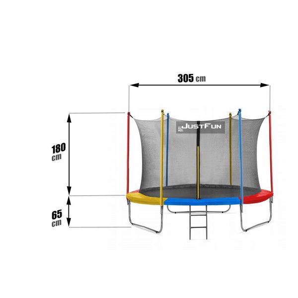 Батут Just Fun 305см Multicolor внутрішня сіткa + драбинка 81026 фото