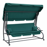 Садова гойдалка 230см до 350кг 4P Garden Comfort чотиримісна, розкладна, з подушками та підстаканниками, Зелена 40302 фото