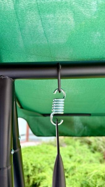 Садова гойдалка 230см до 350кг 4P Garden Comfort чотиримісна, розкладна, з подушками та підстаканниками, Зелена 40302 фото