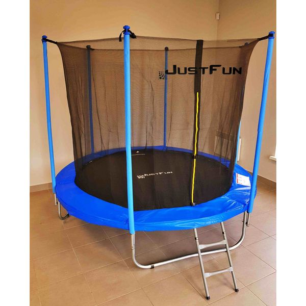 Батут Just Fun 244см Blue внутрішня сіткa + драбинка 81021 фото