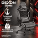 Геймерське крісло DEXON STORM з підставкою для ніг, механізм гойдання TILT, велюр+екошкіра, металева хрестовина, Темно-сірий 41168 фото 2