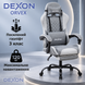 Геймерское кресло DEXON ORVEX с подставкой для ног, из льняной ткани, металлическая крестовина, Серый 40362 фото 2