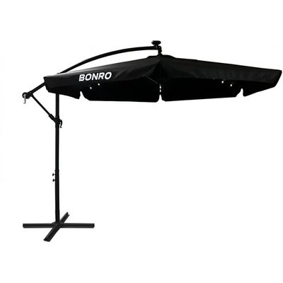 Садова парасолька з підсвіткою LED чорна + чохол 42400500 фото