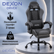 Геймерське крісло DEXON ORVEX з підставкою для ніг, з льняної тканини, металева хрестовина, Темно-сірий 40363 фото 6