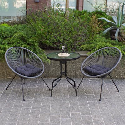 Комплект садових меблів 4Points ARTE круглий стіл Темно-сірий 40141 фото