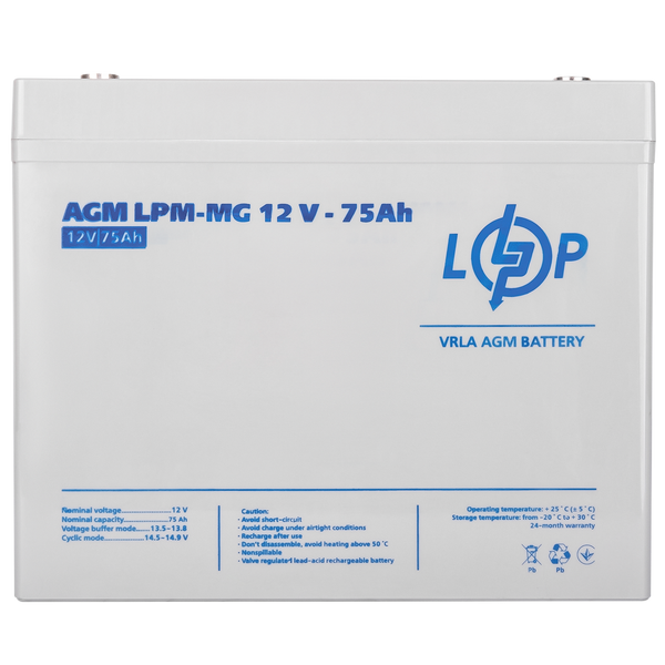 Аккумулятор гелевый AGM 12V - 75 Ah Logic Power 13634 фото