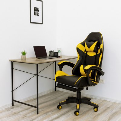 Геймерське крісло 4Points GT з підставкою для ніг жовте 40044 фото