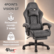 Геймерське крісло 4Points VISION GT ALCANTARA з підставкою для ніг велюр, Темно-сірий 40345 фото 2
