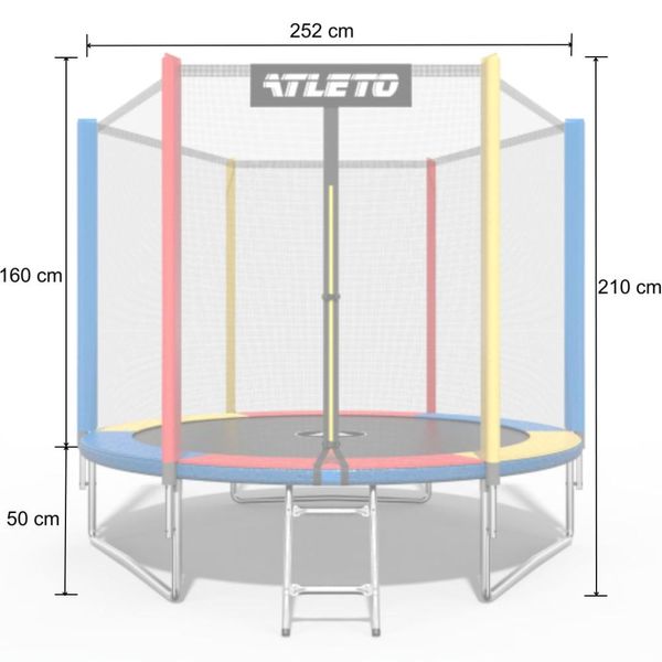 Батут детский с сеткой и лесенкой 252 см Atleto multikolor 21000131 фото