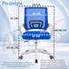 Комплект 2шт. Компьютерное кресло 4Points Aero White из сетчатой ткани, белая основа и каркас, Синий 41228 фото 7